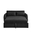 55" Modern Convertible Sofa Bed with 2 Detachable Arm Pockets; Velvet Loveseat Sofa with Pull Out Bed; 2 Pillows and Living Room Adjustable Backrest;