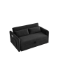 55" Modern Convertible Sofa Bed with 2 Detachable Arm Pockets; Velvet Loveseat Sofa with Pull Out Bed; 2 Pillows and Living Room Adjustable Backrest;