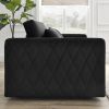 55" Modern Convertible Sofa Bed with 2 Detachable Arm Pockets; Velvet Loveseat Sofa with Pull Out Bed; 2 Pillows and Living Room Adjustable Backrest;