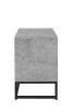 2 Drawer Nightstand,geometric elements,cement grey,for bedroom, living room and study