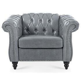 1 Seater Sofa For Living Room (Color: gray)