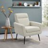 Mid Century Modern Upholstered Fabric Accent Chair;  Living Room;  Bedroom Leisure Single Sofa Chair (with Metal Legs);  TV armrest seat;  Suitable fo