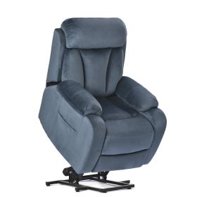 Lift Chair Recliner for Elderly Power Remote Control Recliner Sofa Relax Soft Chair Anti-skid Australia Cashmere Fabric Furniture Living Room (Color: Dark Grey)
