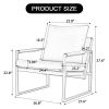 PU Leather Accent Arm Chair Mid Century Upholstered Armchair with Metal Frame Extra-Thick Padded Backrest and Seat Cushion Sofa Chairs for Living Room