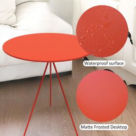 Coffee Table, Side Table Round, Small End Table for Dining, Modern Kitchen Table Bedside Table, Easy Assembly Accent Table Black Drink Table for Livin (Color: Orange-without Groove)