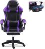 Video Game Chairs for Adults, PU Leather Gaming Chair with Footrest, 360¬∞Swivel Adjustable Lumbar Pillow Gamer Chair, Comfortable Computer Chair for