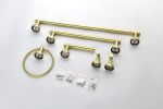 Bathroom Hardware Set, 6Piece Bath Accessories Set Wall Mount Includes Towel Bar,Toilet Paper Holder,Towel Ring, 2 Hooks SUS304 Stainless Steel,Heavy