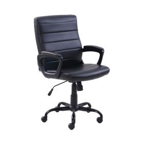 Mainstays Bonded Leather Mid-Back Manager's Office Chair, Black (Color: Brown)