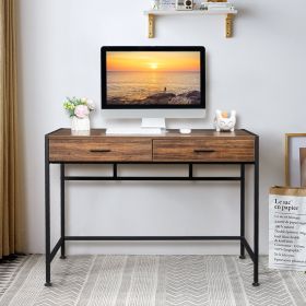 Old Wood Table with Two Small Drawers and Two Large Drawers ,Computer Desk  Used For Study Desk XH (size: 106*50*75cm)
