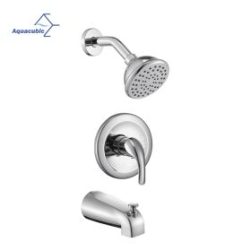 Aquacubic Shower Faucets Sets, Tub and Shower Trim Kit with Pressure Balance Valve, Single Handle Trim Kit with 4 Inch Shower Head, Tub Spout with Div (Color: Chrome)