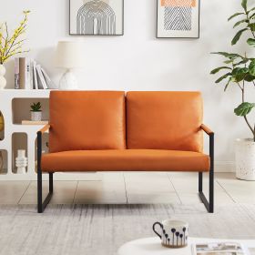 Lounge, living room, office or the reception area PU leather accent arm chair with Extra thick padded backrest and seat cushion sofa chairs,Non-slip a (Color: as Pic)