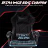 Video Game Chairs for Adults, PU Leather Gaming Chair with Footrest, 360¬∞Swivel Adjustable Lumbar Pillow Gamer Chair, Comfortable Computer Chair for