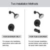 Aquacubic Shower Faucets Sets, Tub and Shower Trim Kit with Pressure Balance Valve, Single Handle Trim Kit with 4 Inch Shower Head, Tub Spout with Div