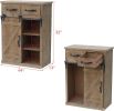Wood and Metal Farmhouse Sliding Barn Door Accent Cabinet