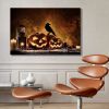 Drop-Shipping Framed Canvas Wall Art Decor Painting For Halloween, Jack-o-lanterns Painting For Halloween Gift, Decoration For Halloween Living Room,