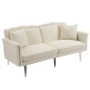 COOLMORE Couches for Living Room Mid Century Modern Velvet Love Seats Sofa with 2 Pillows, Loveseat Armrest for Bedroom, Apartment, Home Office