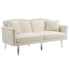 COOLMORE Couches for Living Room Mid Century Modern Velvet Love Seats Sofa with 2 Pillows, Loveseat Armrest for Bedroom, Apartment, Home Office