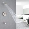 Aquacubic Shower Faucets Sets, Tub and Shower Trim Kit with Pressure Balance Valve, Single Handle Trim Kit with 4 Inch Shower Head, Tub Spout with Div