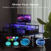 EVAJOY Home Office Computer Desk with File Drawer, LED Strip, Power Outlet