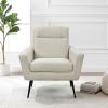Mid Century Modern Upholstered Fabric Accent Chair;  Living Room;  Bedroom Leisure Single Sofa Chair (with Metal Legs);  TV armrest seat;  Suitable fo