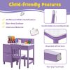 Kids Wooden Writing Furniture Set with Drawer and Storage Cabinet