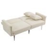COOLMORE Couches for Living Room Mid Century Modern Velvet Love Seats Sofa with 2 Pillows, Loveseat Armrest for Bedroom, Apartment, Home Office