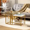 Living Room Bedroom 2PCS 2-Tier Nesting Coffee Sofa Side End Tables