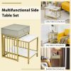 Living Room Bedroom 2PCS 2-Tier Nesting Coffee Sofa Side End Tables