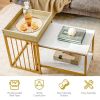 Living Room Bedroom 2PCS 2-Tier Nesting Coffee Sofa Side End Tables