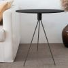 Coffee Table, Side Table Round, Small End Table for Dining, Modern Kitchen Table Bedside Table, Easy Assembly Accent Table Black Drink Table for Livin