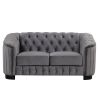 64" Velvet Upholstered Loveseat Sofa; Modern Loveseat Sofa with Thick Removable Seat Cushion; 2-Person Loveseat Sofa Couch for Living Room; Bedroom; o