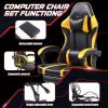 Video Game Chairs for Adults, PU Leather Gaming Chair with Footrest, 360¬∞Swivel Adjustable Lumbar Pillow Gamer Chair, Comfortable Computer Chair for
