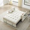 Modern 55.5" Pull Out Sleep Sofa Bed 2 Seater Loveseats Sofa Couch with side pockets, Adjsutable Backrest and Lumbar Pillows for Apartment Office Livi