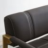 57.9" Width Modern Upholstery Faux Bonded Leather Loveseat Sofa for Living Room Accent Love Seats for Small Spaces 2 Seater Couch Sofa Office Apartmen