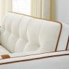 Modern 55.5" Pull Out Sleep Sofa Bed 2 Seater Loveseats Sofa Couch with side pockets, Adjsutable Backrest and Lumbar Pillows for Apartment Office Livi