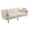 COOLMORE Couches for Living Room Mid Century Modern Velvet Love Seats Sofa with 2 Pillows, Loveseat Armrest for Bedroom, Apartment, Home Office