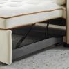 Modern 55.5" Pull Out Sleep Sofa Bed 2 Seater Loveseats Sofa Couch with side pockets, Adjsutable Backrest and Lumbar Pillows for Apartment Office Livi