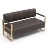 57.9" Width Modern Upholstery Faux Bonded Leather Loveseat Sofa for Living Room Accent Love Seats for Small Spaces 2 Seater Couch Sofa Office Apartmen