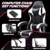 Video Game Chairs for Adults, PU Leather Gaming Chair with Footrest, 360¬∞Swivel Adjustable Lumbar Pillow Gamer Chair, Comfortable Computer Chair for