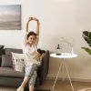 Coffee Table, Side Table Round, Small End Table for Dining, Modern Kitchen Table Bedside Table, Easy Assembly Accent Table Black Drink Table for Livin