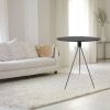 Coffee Table, Side Table Round, Small End Table for Dining, Modern Kitchen Table Bedside Table, Easy Assembly Accent Table Black Drink Table for Livin