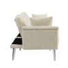 COOLMORE Couches for Living Room Mid Century Modern Velvet Love Seats Sofa with 2 Pillows, Loveseat Armrest for Bedroom, Apartment, Home Office