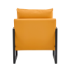 PU Leather Accent Arm Chair Mid Century Upholstered Armchair with Metal Frame Extra-Thick Padded Backrest and Seat Cushion Sofa Chairs for Living Room