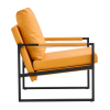PU Leather Accent Arm Chair Mid Century Upholstered Armchair with Metal Frame Extra-Thick Padded Backrest and Seat Cushion Sofa Chairs for Living Room