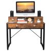 Old Wood Table with Two Small Drawers and Two Large Drawers ,Computer Desk  Used For Study Desk XH