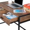 Old Wood Table with Two Small Drawers and Two Large Drawers ,Computer Desk  Used For Study Desk XH
