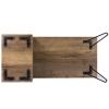 43.31inches medieval profiled geometry desk, computer desk, modern writing study desk with open lattice and v-shaped iron leg, multi-purpose home offi