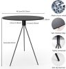 Coffee Table, Side Table Round, Small End Table for Dining, Modern Kitchen Table Bedside Table, Easy Assembly Accent Table Black Drink Table for Livin