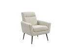 Mid Century Modern Upholstered Fabric Accent Chair;  Living Room;  Bedroom Leisure Single Sofa Chair (with Metal Legs);  TV armrest seat;  Suitable fo