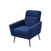 Mid Century Modern Upholstered Fabric Accent Chair;  Living Room;  Bedroom Leisure Single Sofa Chair (with Metal Legs);  TV armrest seat;  Suitable fo